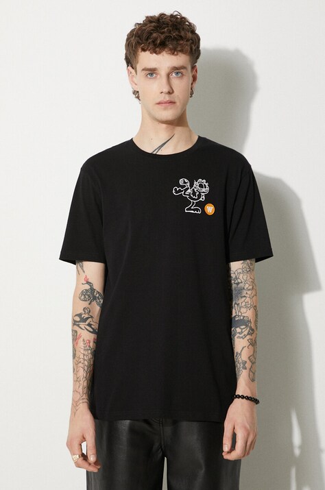 Хлопковая футболка Wood Wood Ace x Garfield цвет чёрный с принтом 30045705.2222-BLACK