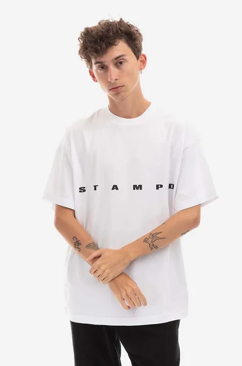 STAMPD t-shirt bawełniany kolor biały z nadrukiem SLA.M2991TE-WHT