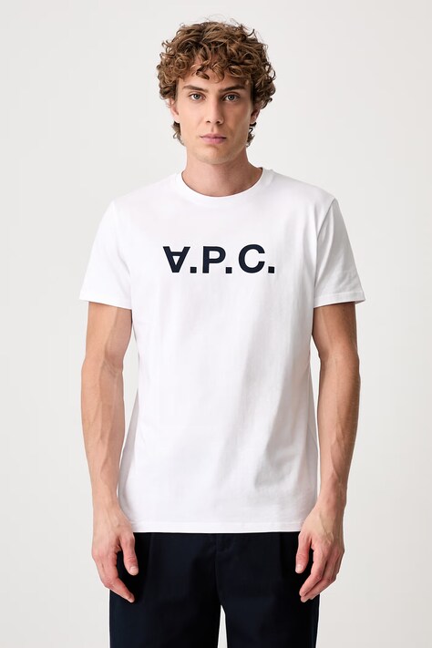 A.P.C. футболка для мужчин из хлопка белая