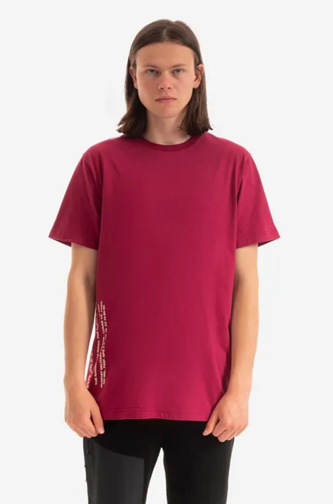 Bavlněné tričko Maharishi fialová barva, s potiskem, 9752.PLUM-PLUM