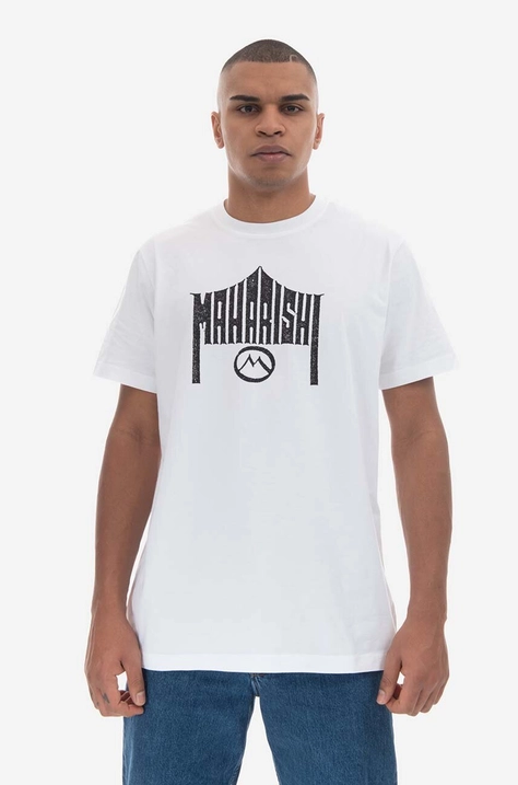 Памучна тениска Maharishi 1995 T-shirt Organic Cotton Jarse 9928 WHITE в бяло с принт