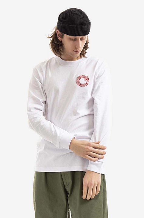 CLOT longsleeve din bumbac Triballs Tee culoarea alb, cu imprimeu CLLSS10016.WHITE-WHITE