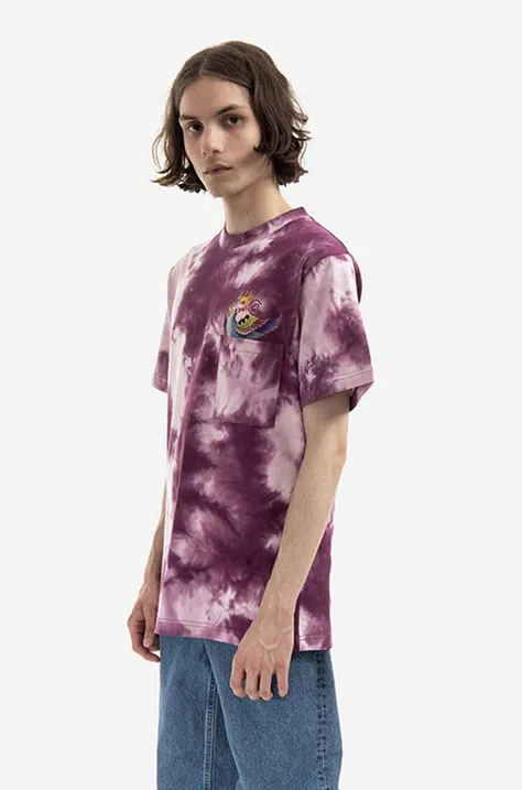 CLOT tricou din bumbac culoarea violet, cu model CLTES10008.PURPLE-PURPLE
