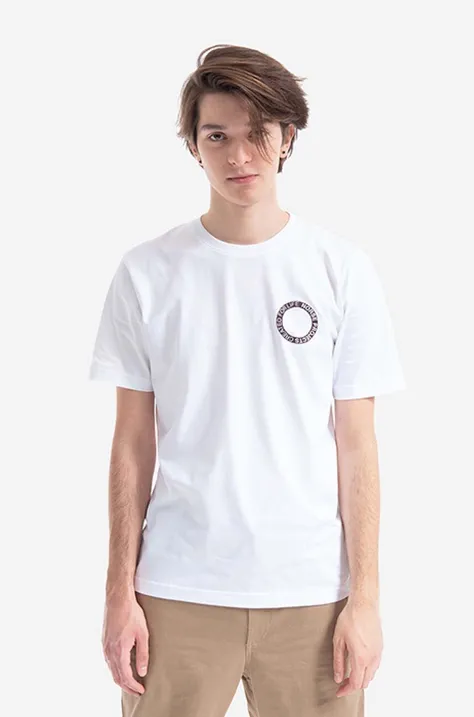 Norse Projects t-shirt bawełniany Johannes BMC Logo Print kolor biały z nadrukiem N01.0562.0001-0001