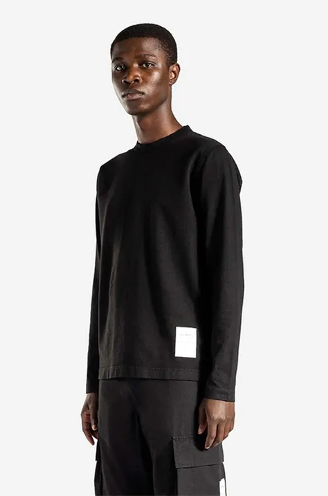 Norse Projects cotton longsleeve top Holger Tab Series Logo LS black color