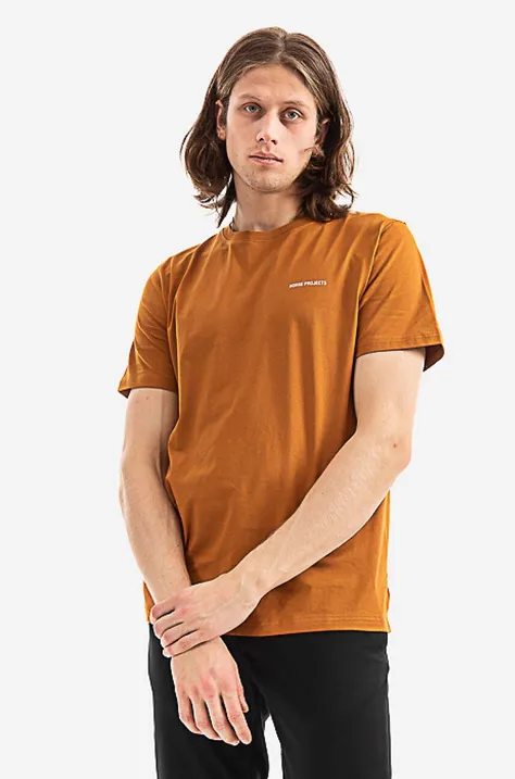 Pamučna majica Norse Projects boja: narančasta, glatki model, N01.0561.4041-4041