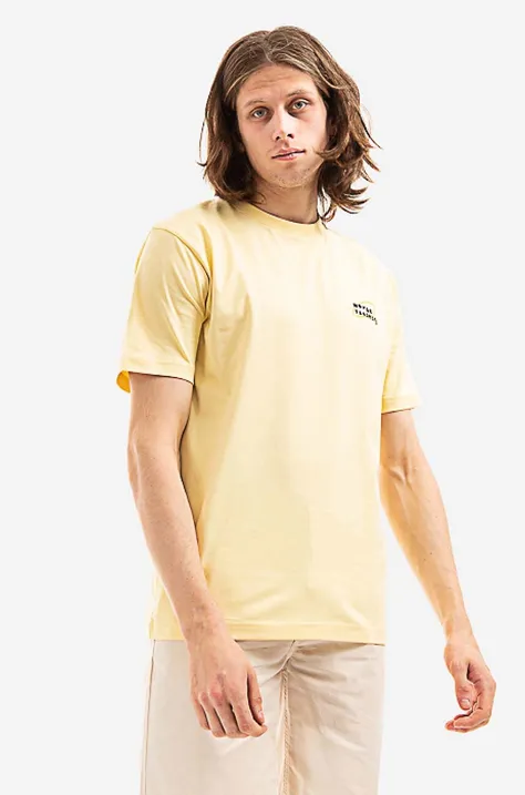 Norse Projects t-shirt bawełniany kolor żółty gładki N01.0589.3025-3025