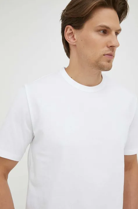 Bombažna kratka majica Marc O'Polo bela barva