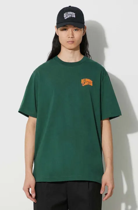 Bavlnené tričko Billionaire Boys Club Small Arch Logo zelená farba, s potlačou