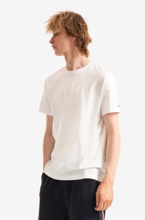 Bavlnené tričko Kangol KLHB002-OFFWHITE, biela farba, s potlačou