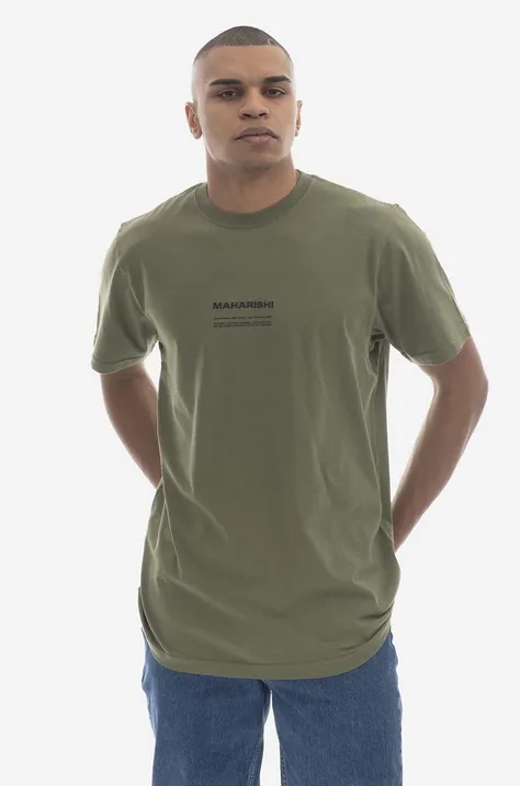 Maharishi t-shirt bawełniany kolor zielony z nadrukiem 9912.OLIVE-OLIVR