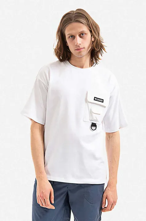 Columbia t-shirt Field Creek Doubleknit Short Sleeve męski kolor biały gładki 1993223100-BIALY