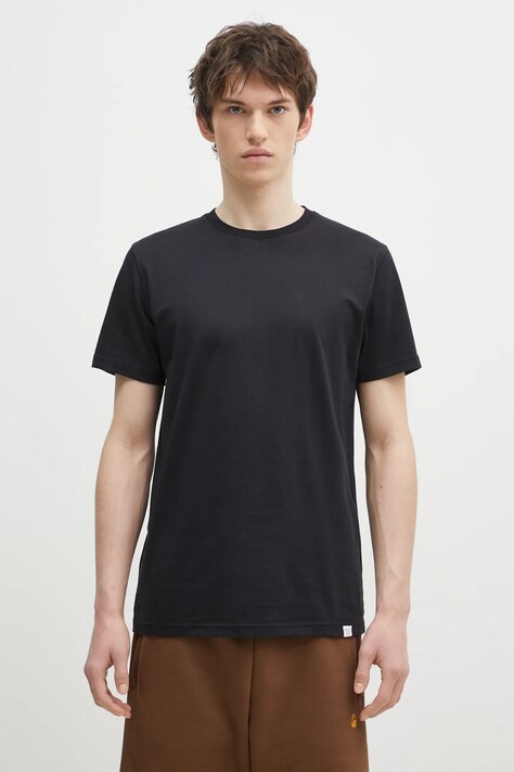 Norse Projects t-shirt bawełniany męski kolor czarny gładki