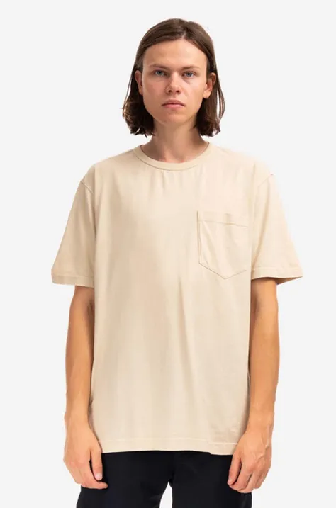 Bavlnené tričko Norse Projects N01.0581.2064-2064, béžová farba, jednofarebný