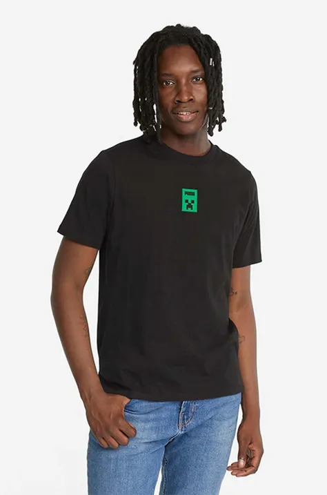 Памучна тениска Puma x Minecraft в черно с принт