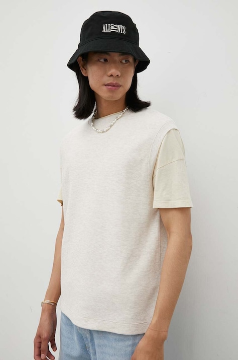 Majica kratkih rukava American Vintage za muškarce, boja: bež