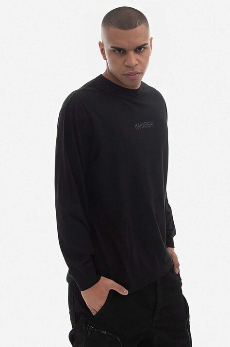 Бавовняний лонгслів Maharishi колір чорний з принтом 4094.BLACK-BLACK