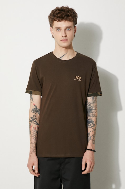 Alpha Industries cotton t-shirt green color