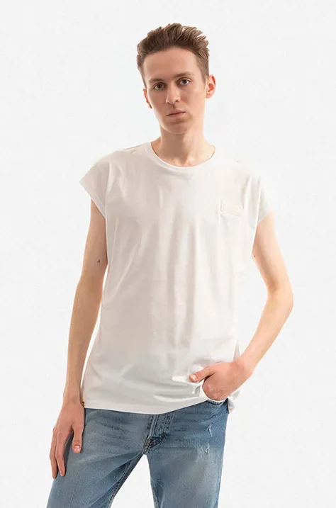 Bavlnené tričko Alpha Industries 118530.626-white, biela farba, jednofarebné