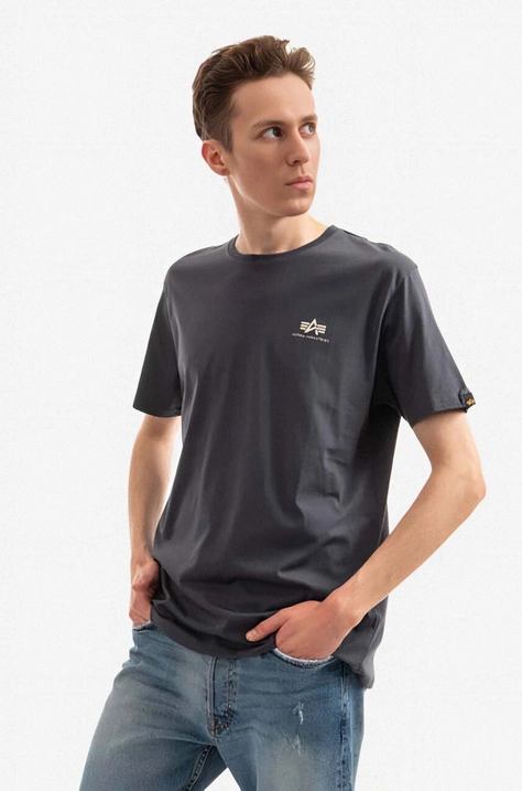 Alpha Industries t-shirt in cotone uomo colore grigio