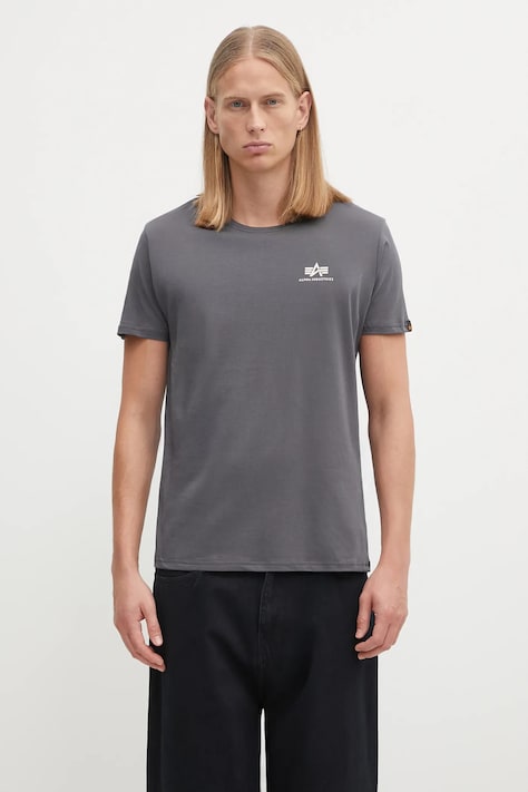 Alpha Industries t-shirt in cotone uomo colore grigio