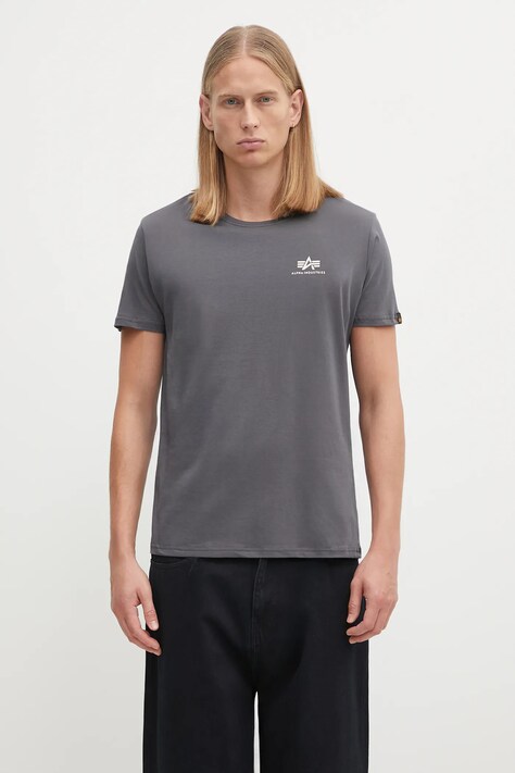 Alpha Industries cotton t-shirt men’s gray color