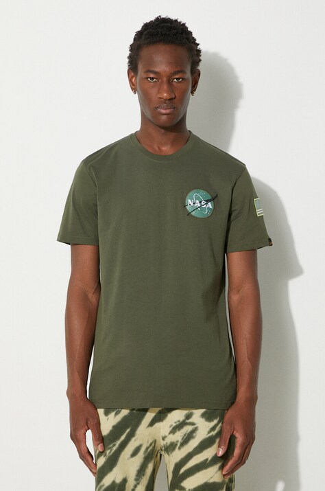 Alpha Industries cotton t-shirt green color