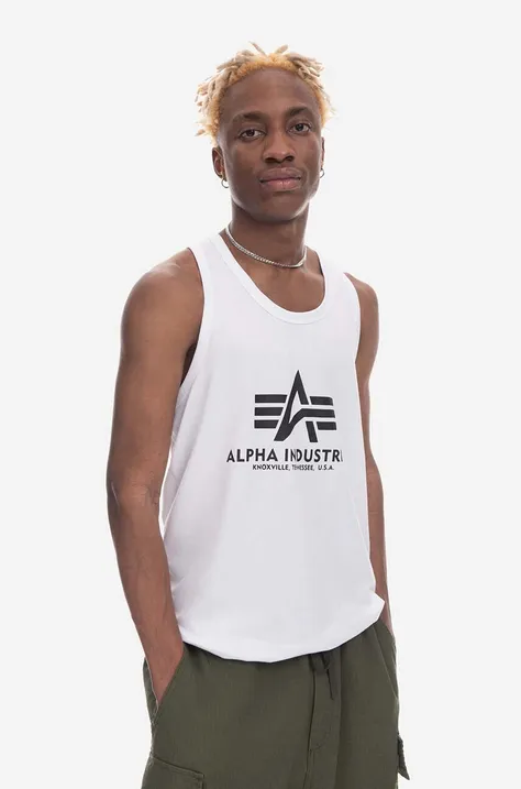 Βαμβακερό μπλουζάκι Alpha Industries Basic Tank χρώμα: άσπρο
