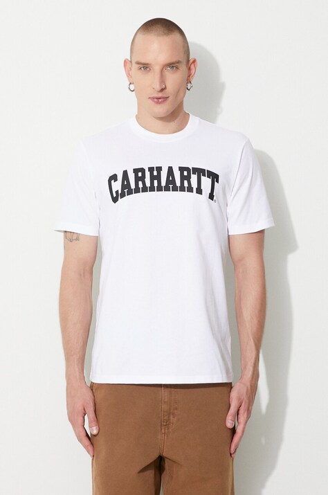 Carhartt WIP tricou din bumbac culoarea alb, cu imprimeu I028990-BOTANIC/WH
