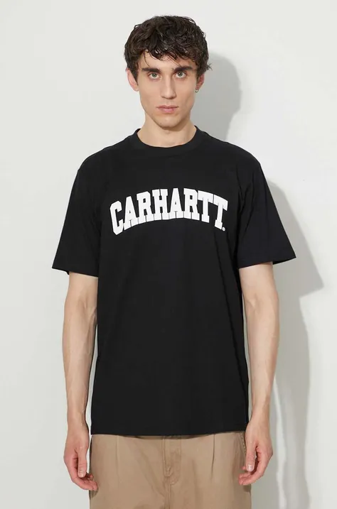 Хлопковая футболка Carhartt WIP цвет чёрный с принтом I028990-BOTANIC/WH