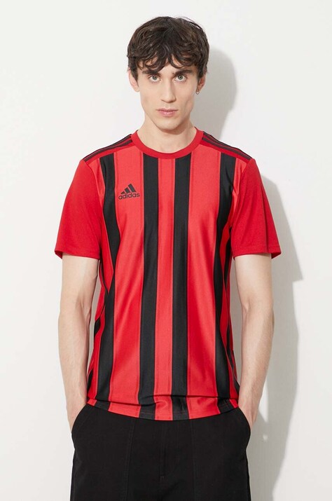 adidas t-shirt Striped 21 JSY GV1381 męski kolor czerwony wzorzysty GV1381-CZERWONY