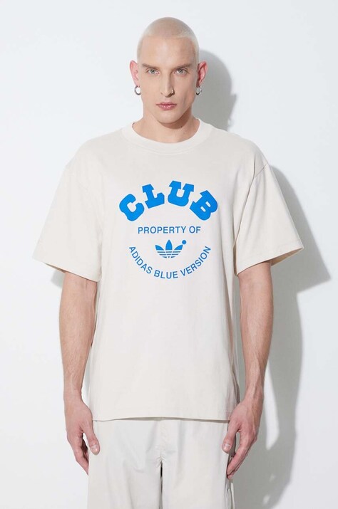 adidas cotton t-shirt Originals Club Tee IA2489 beige color