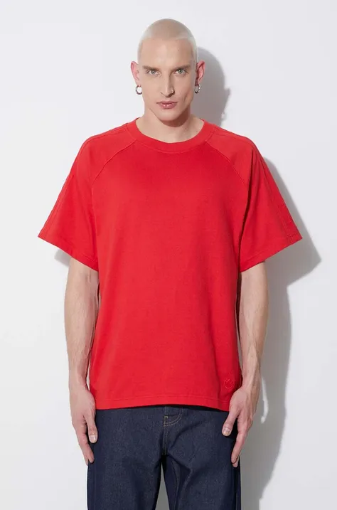 Pamučna majica adidas Originals Essentials Tee boja: crvena, model bez uzorka, IA2445-red