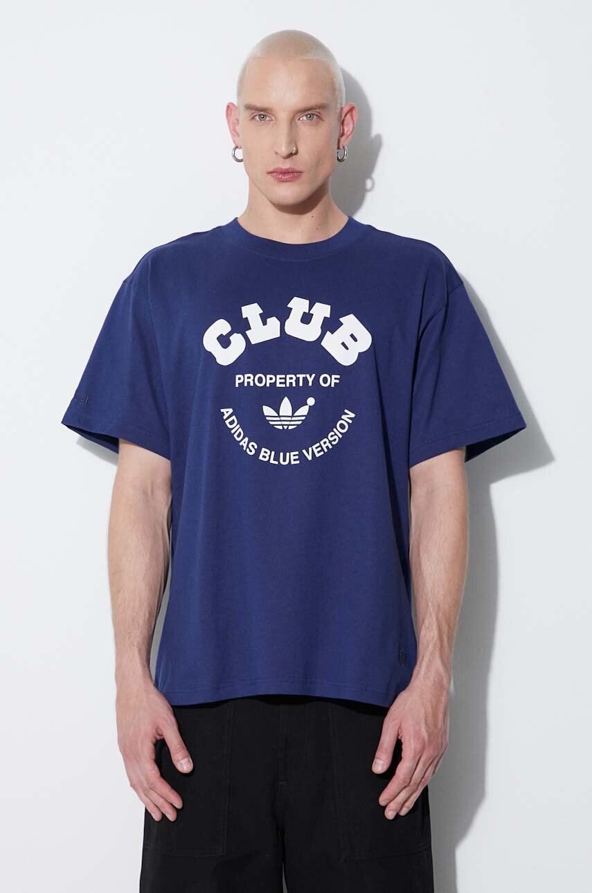 Хлопковая футболка adidas Club Tee IA2459 цвет синий с принтом IA2459-navy