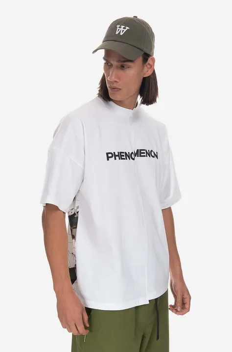 Памучна тениска Phenomenon в бяло с десен