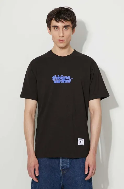Bavlnené tričko thisisneverthat TN231TTSST05-BLACK, čierna farba, s potlačou