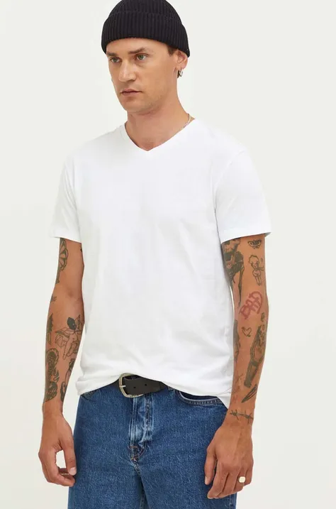 Βαμβακερό μπλουζάκι Samsoe Samsoe χρώμα: άσπρο