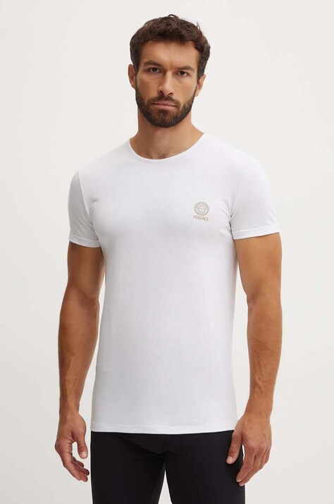 Versace tricou 2-pack barbati, culoarea alb, cu imprimeu, AU10193 1A10011
