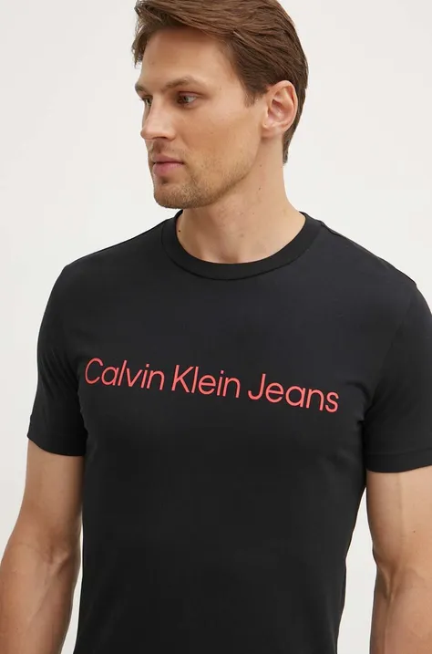 Βαμβακερό μπλουζάκι Calvin Klein Jeans ανδρικό, J30J322552