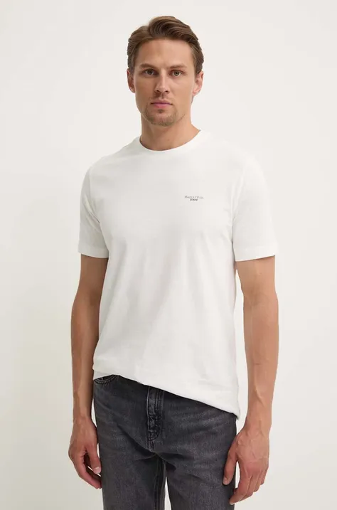 Marc O'Polo tricou din bumbac DENIM barbati, culoarea alb, neted, B61202151060