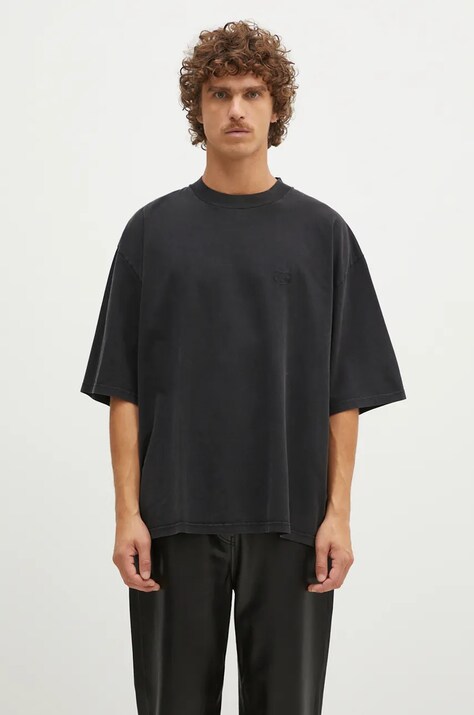 Бавовняна футболка 1017 ALYX 9SM Oversized Crewneck Tee чоловіча колір чорний з аплікацією AAMTS0486FA01