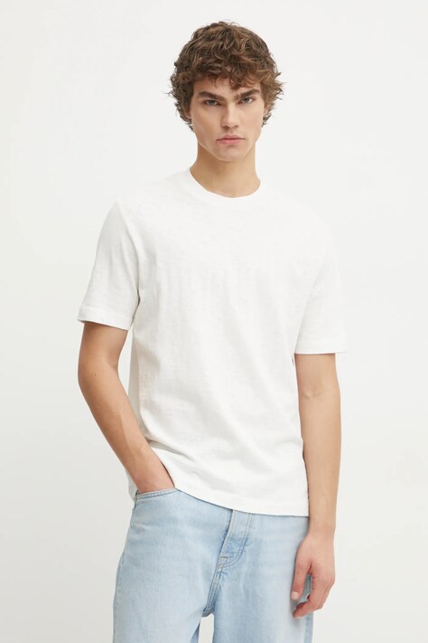 Marc O'Polo tricou din bumbac barbati, culoarea bej, neted, B61223251098