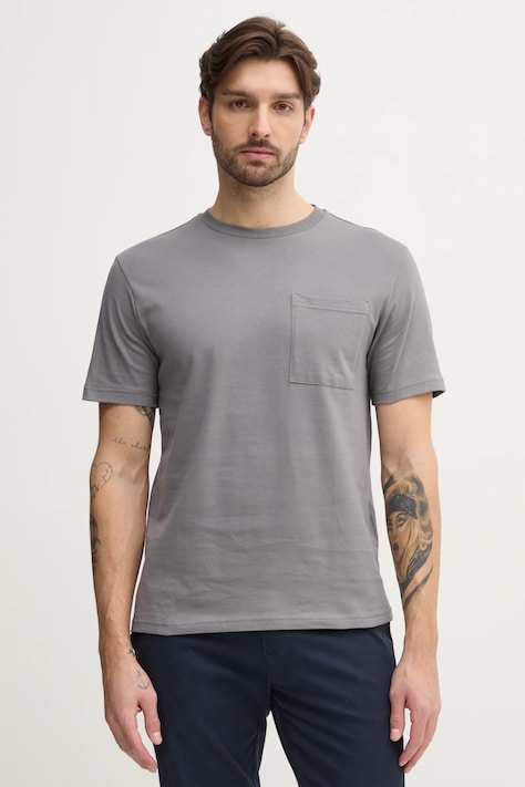 United Colors of Benetton t-shirt bawełniany męski kolor szary gładki 3BL0U10A8