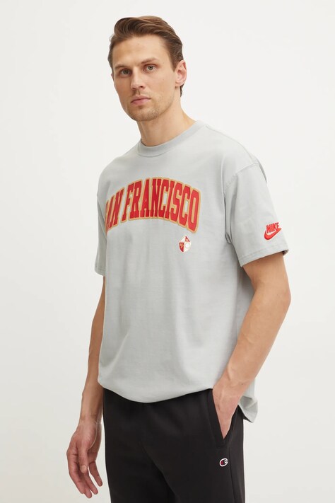 Хлопковая футболка Nike San Francisco 49ers мужская цвет серый с принтом 01AY-09D-73V-NP1