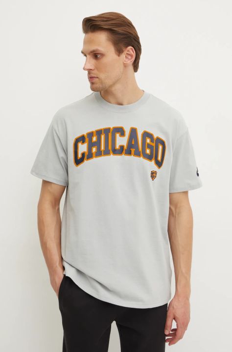 Nike tricou din bumbac Chicago Bears bărbați, culoarea gri, cu imprimeu, 01AY-09D-7QV-NP1