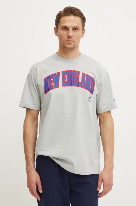 Nike tricou din bumbac New England Patriots bărbați, culoarea gri, cu imprimeu, 01AY-09D-8KV-NP1