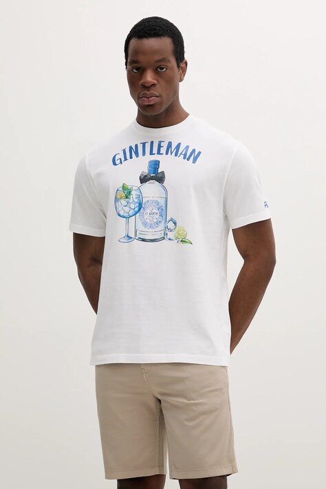 MC2 Saint Barth tricou din bumbac culoarea alb, cu imprimeu, TSHM001