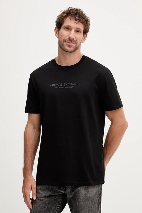 Armani Exchange t-shirt bawełniany męski kolor czarny z nadrukiem XM001280 AF10361
