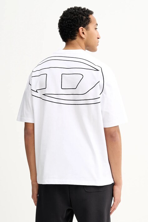 Diesel t-shirt bawełniany T-BOGGY-MEGOVAL-D męski kolor czarny wzorzysty A11302.0HGAM