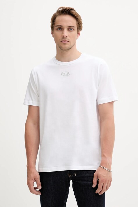 Diesel t-shirt bawełniany T-ADJUST-OD męski kolor biały z aplikacją A17880.0CLBR